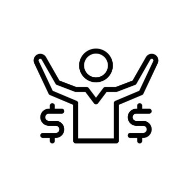 başarı vektörü ince çizgi simgesi