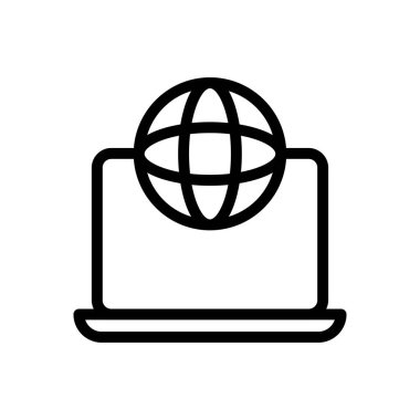 tarayıcı vektörü ince çizgi simgesi