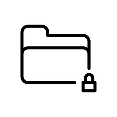 vektör ince çizgi simgesini kilitle