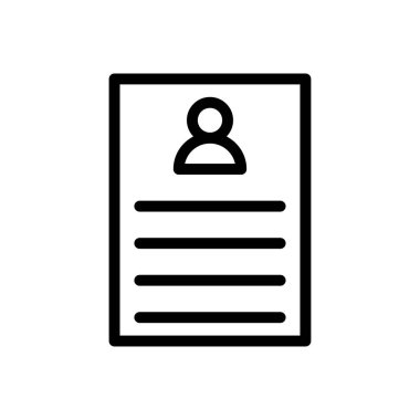 CV vektör ince çizgi simgesi