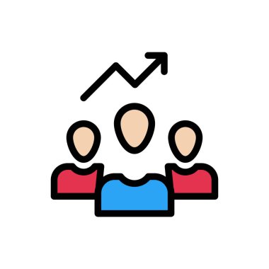 grup vektörü düz renk simgesi