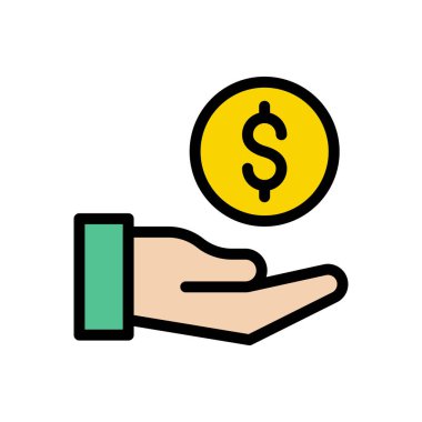 Dolar vektörü düz renk simgesi