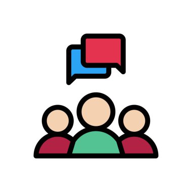 tartışma vektörü düz renk simgesi