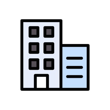 ofis vektörü düz renk simgesi