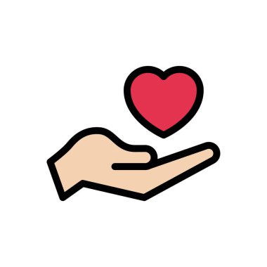 sevgi vektörü düz renk simgesi