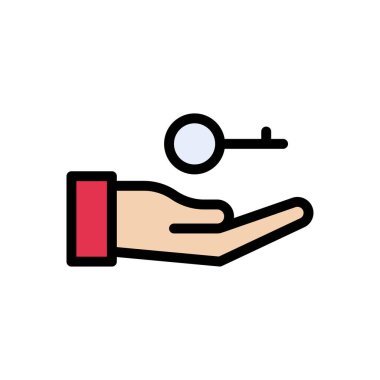 vektör düz renk simgesini kilitle