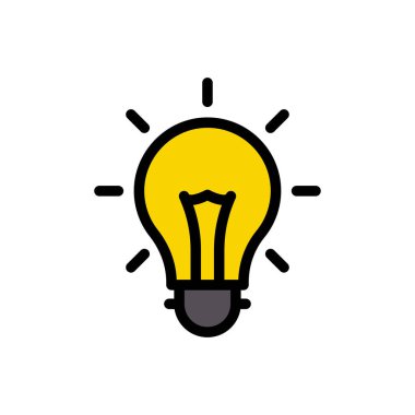 fikir vektörü düz renk simgesi