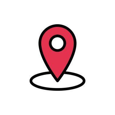 pin vektörü düz renk simgesi