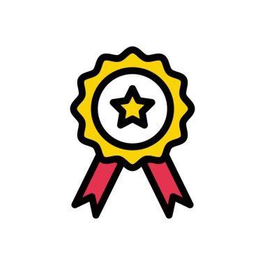 rozet vektörü düz renk simgesi