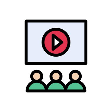 sunum vektörü düz renk simgesi