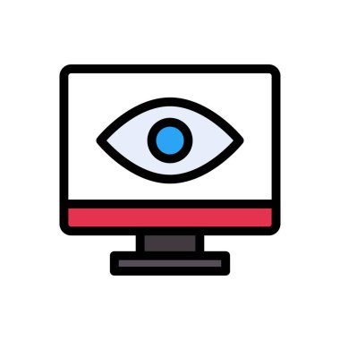 göz vektörü düz renk simgesi