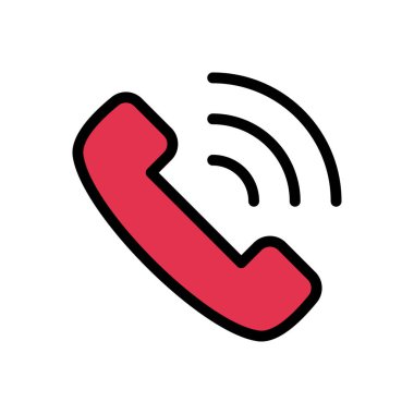 telefon vektörü düz renk simgesi