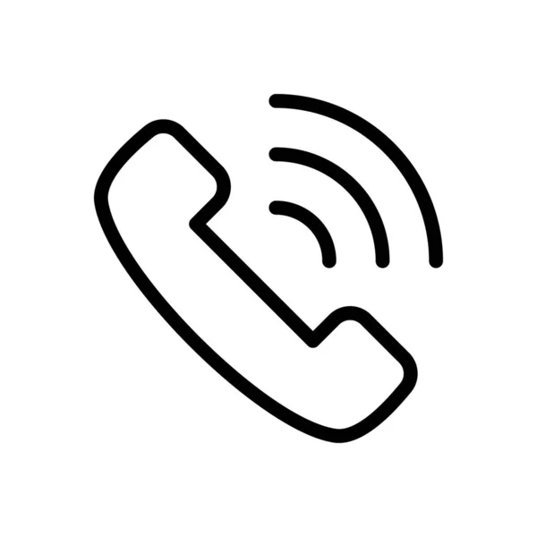 Telefoon Vector Dunne Lijn Pictogram — Stockvector