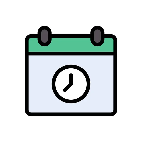 Vector Calendario Icono Color Plano — Archivo Imágenes Vectoriales