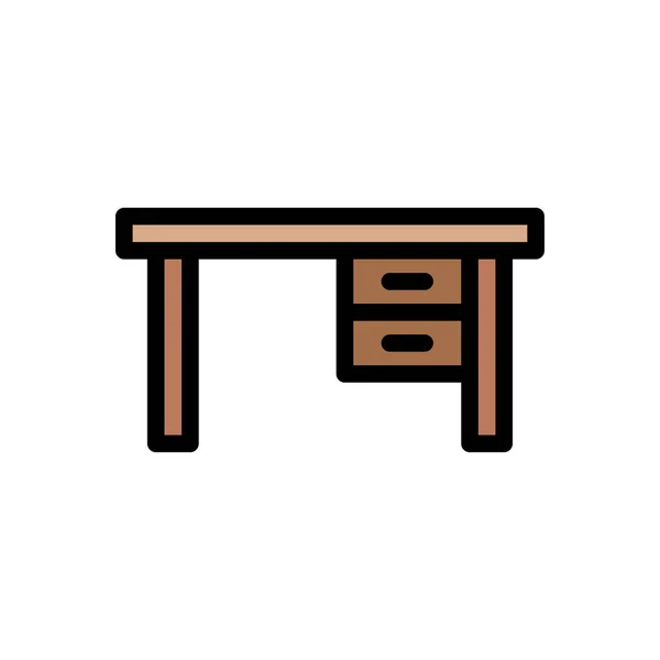 Asztali Vektor Lapos Színű Ikon — Stock Vector