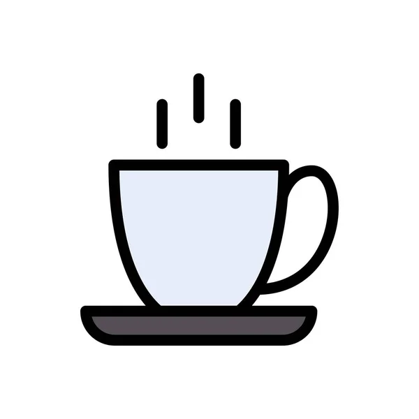 Koffie Vector Platte Kleur Pictogram — Stockvector