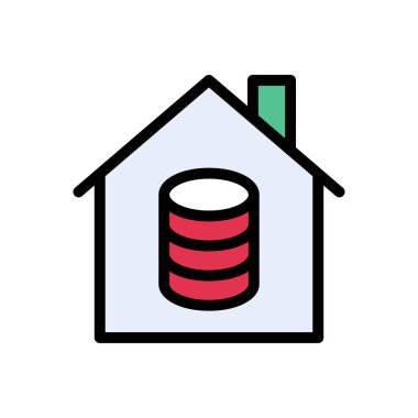 veritabanı vektörü düz renk simgesi