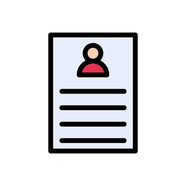 CV vektör düz renk simgesi