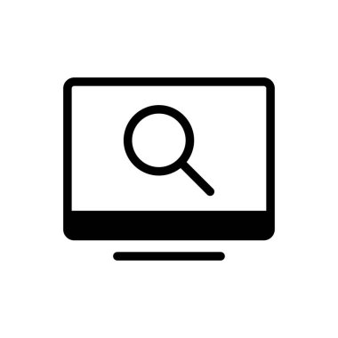 Arama vektörü glyph düz simgesi