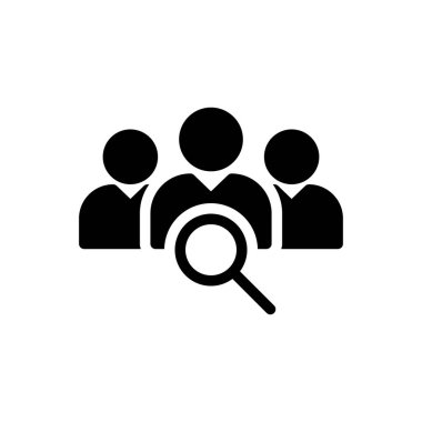 Arama vektörü glyph düz simgesi