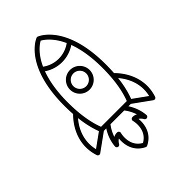 roket vektörü ince çizgi simgesi