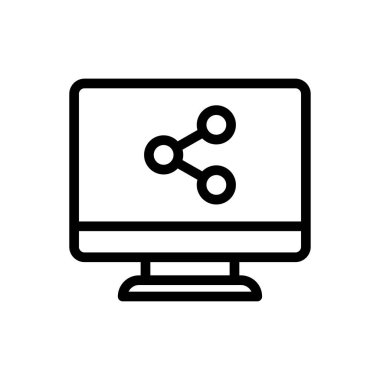 ağ vektörü ince çizgi simgesi