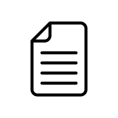 belge vektörü ince çizgi simgesi