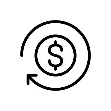 para vektörü ince çizgi simgesi