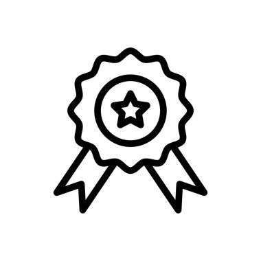 Madalya vektörü ince çizgi simgesi