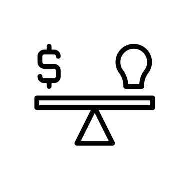 Dolar vektör ince çizgi simgesi