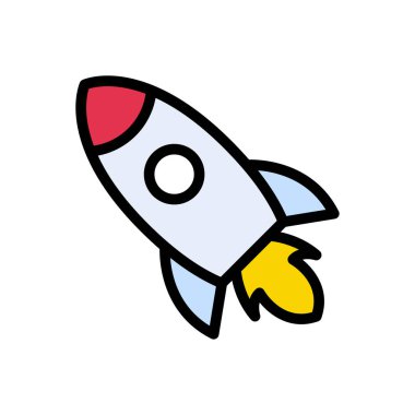 roket vektörü düz renk simgesi
