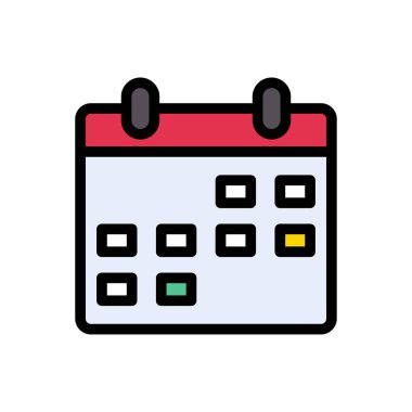 tarih vektörü düz renk simgesi