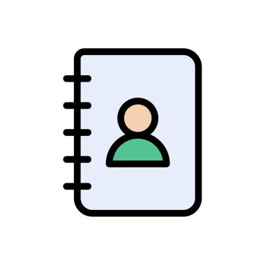 Kişi kitabı vektör düz renk simgesi