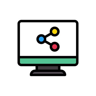 ağ vektörü düz renk simgesi