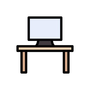 masa vektörü düz renk simgesi