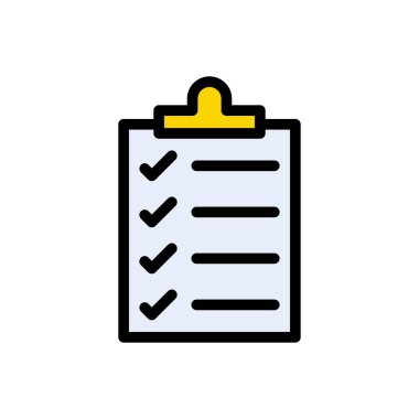 görev listesi vektör düz renk simgesi