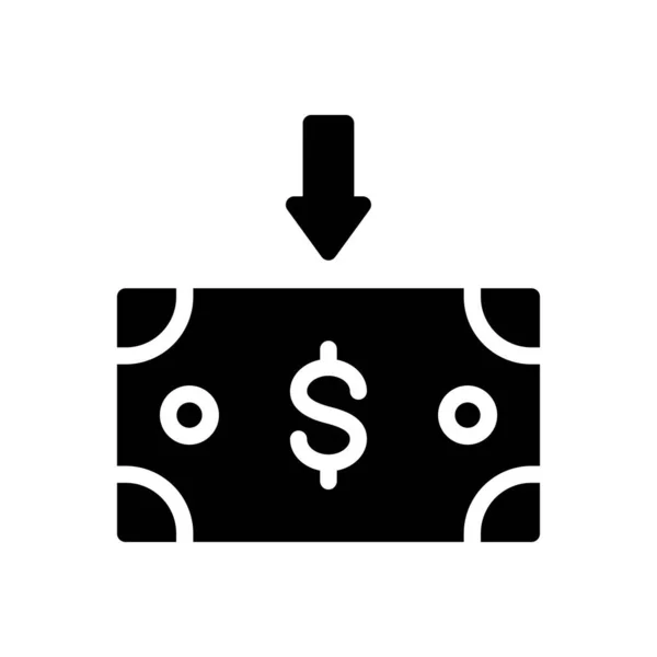 Geld Vektor Glyphen Flaches Symbol — Stockvektor