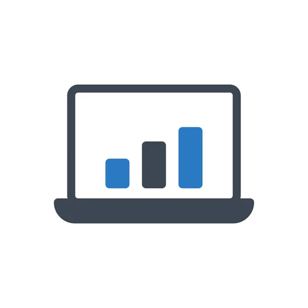Diagramm Vektor Glyphen Farbsymbol — Stockvektor