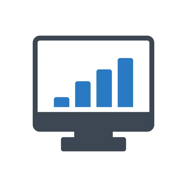 Diagramm Vektor Glyphen Farbsymbol — Stockvektor