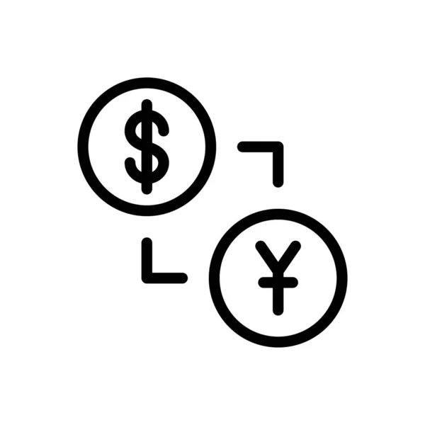 Exchange Vector Thin Line Icon — Stock Vector