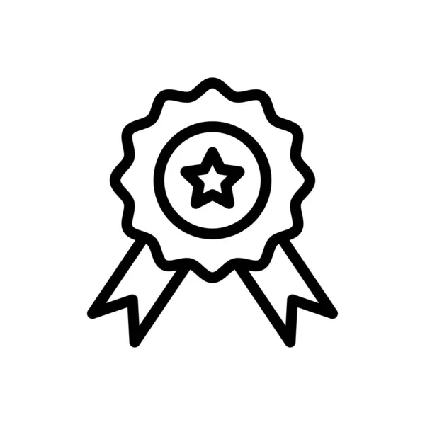 Medalla Vector Delgada Línea Icono — Vector de stock