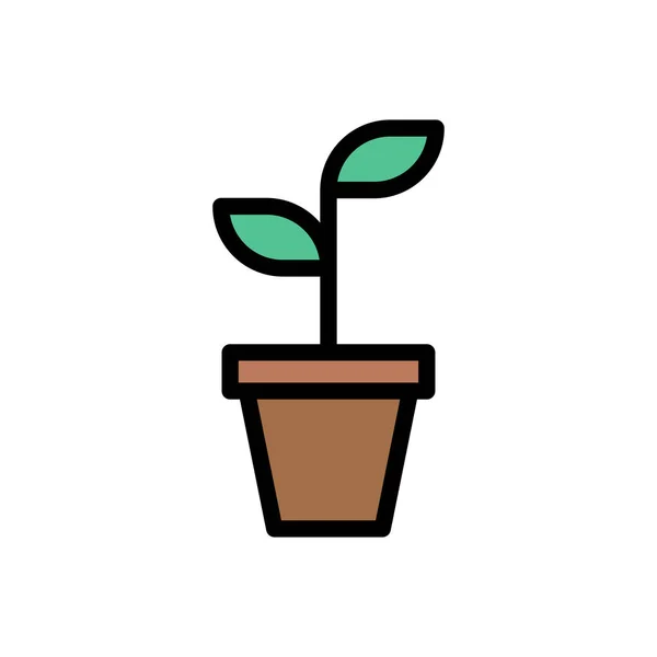 Plant Vector Platte Kleur Pictogram — Stockvector