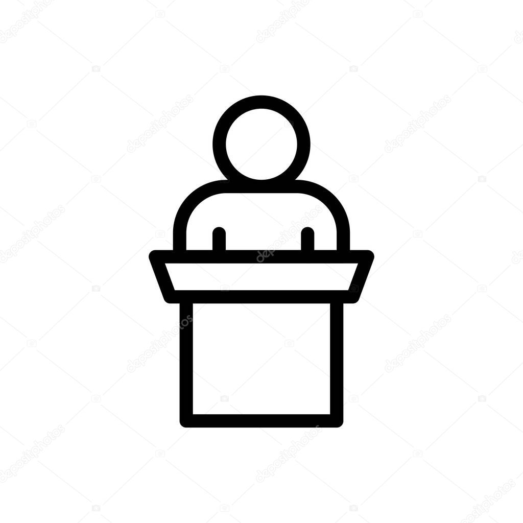 desk  vector thin line icon