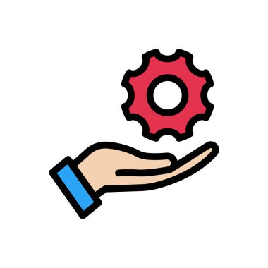 yönetim vektörü düz renk simgesi 