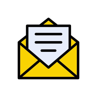 ileti vektörü düz renk simgesi 