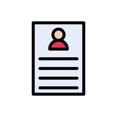 CV vektör düz renk simgesi 