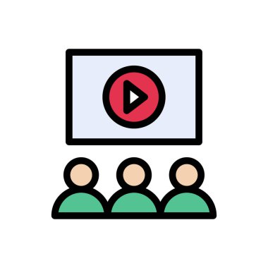 sunum vektörü düz renk simgesi 