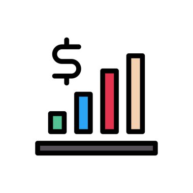 grafik vektörü düz renk simgesi 