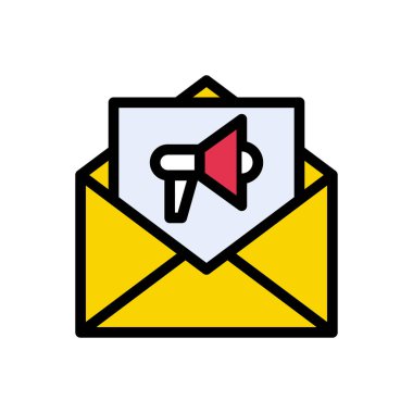 pazarlama vektörü düz renk simgesi 