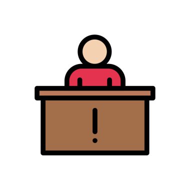 masa vektörü düz renk simgesi 